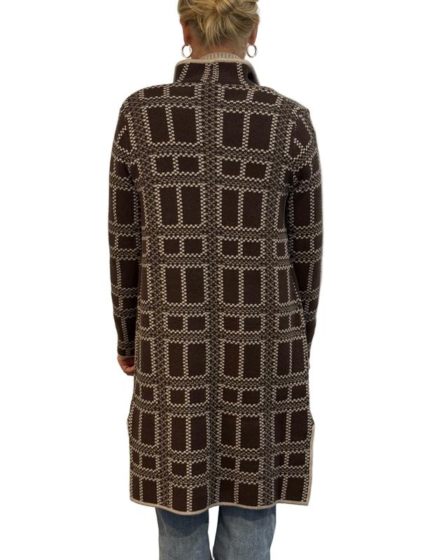 Atelier by Lyse Spenard Sweater/Coat - Chocolate Plaid