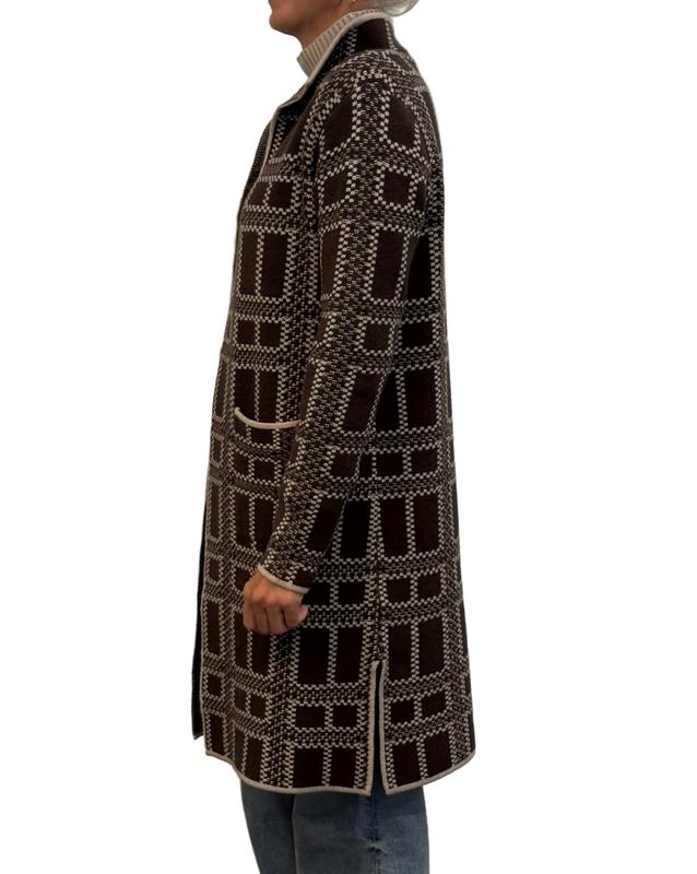 Atelier by Lyse Spenard Sweater/Coat - Chocolate Plaid