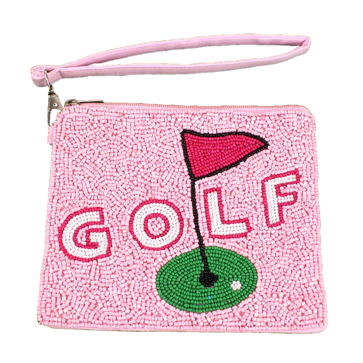 Best of Golf Beaddie Wristlet - Pink Flag