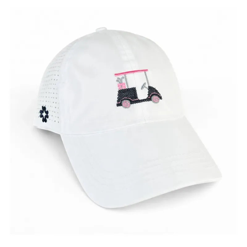 Vimhue Golf Cart Cross Stitch Hat - Navy/Pink