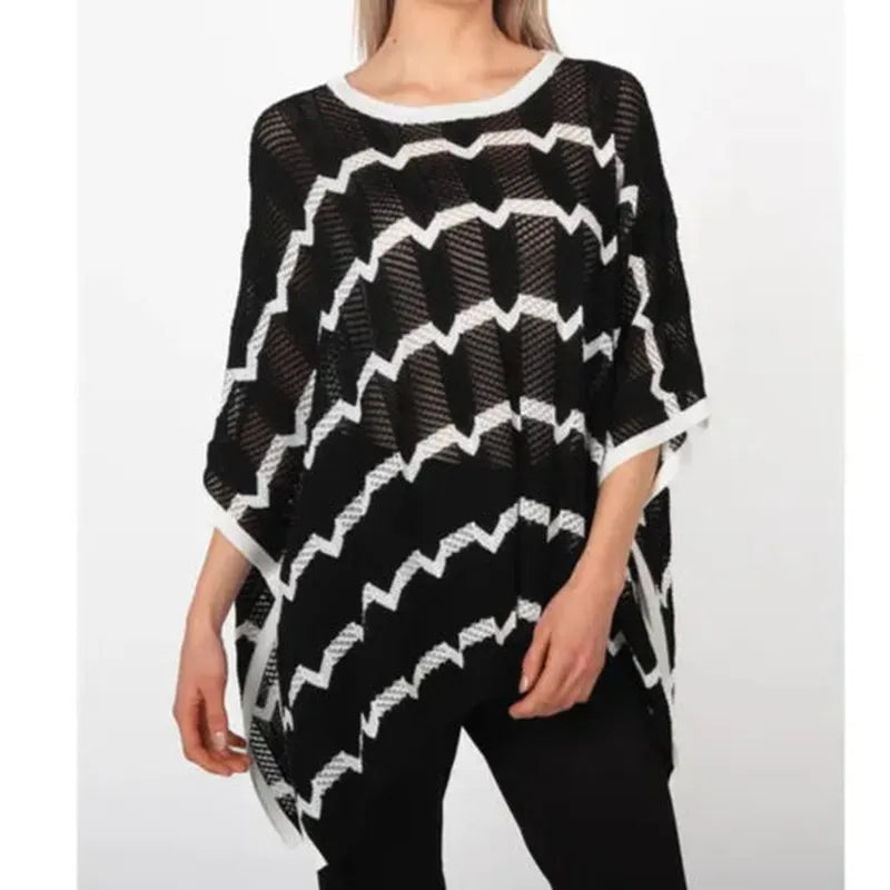 Atelier by Lyse Spenard Poncho - Black/White
