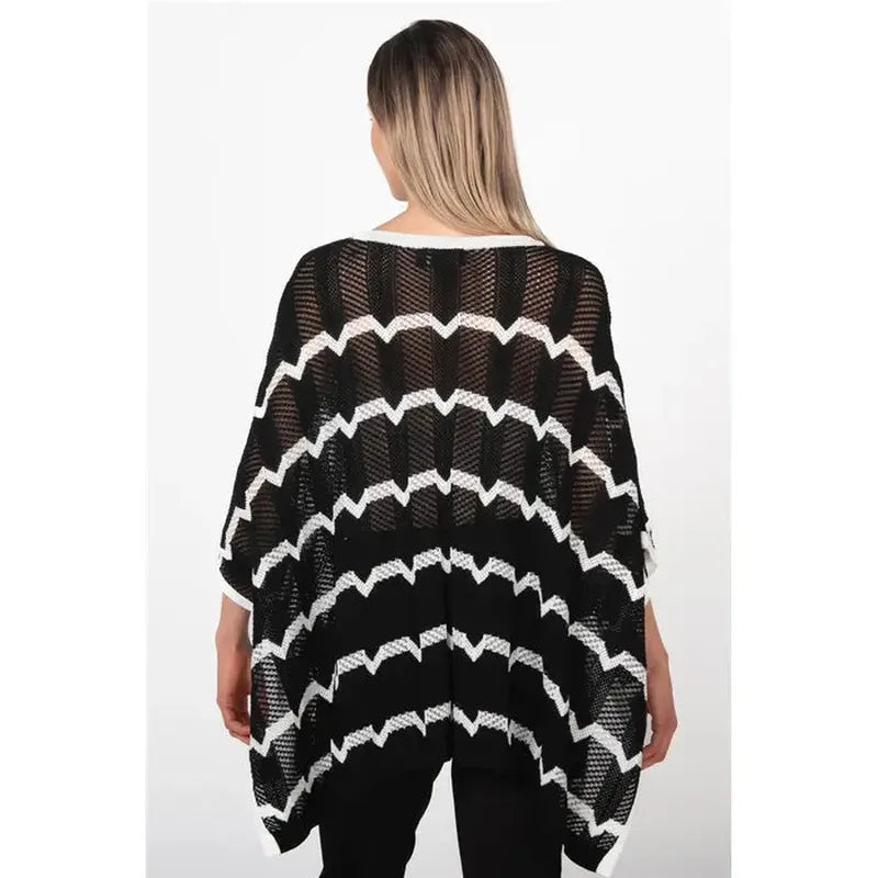 Atelier by Lyse Spenard Poncho - Black/White