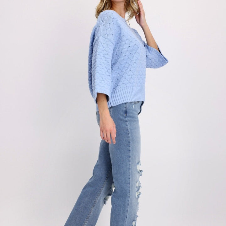 Monari 3/4 Sleeve Sweater - Blue