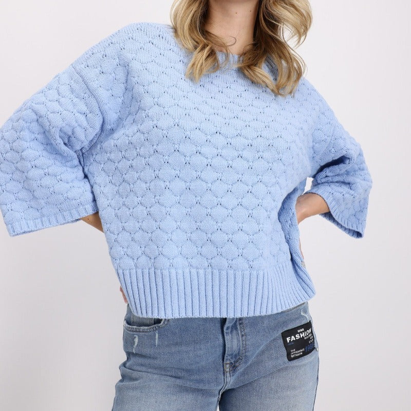 Monari 3/4 Sleeve Sweater - Blue