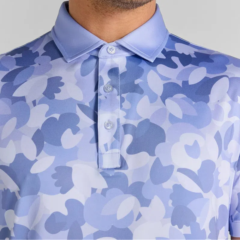 Redvanly Men's Fleurs Polo - Blue Lavender
