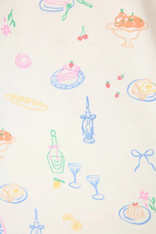 P.J. Salvage Whimsy Parisian Picnic Pajamas - Ivory