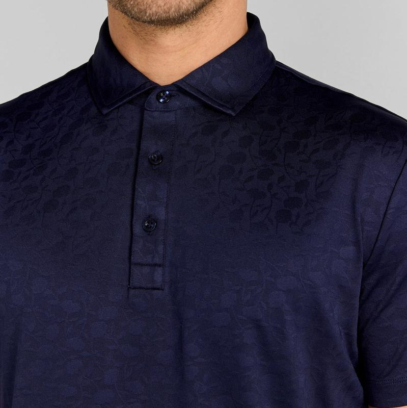 Redvanly Men's Rodin Jacquard Polo - Midnight Navy