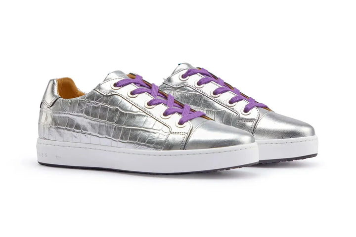 Royal Albartross Buckingham Shoe - Silver Croc