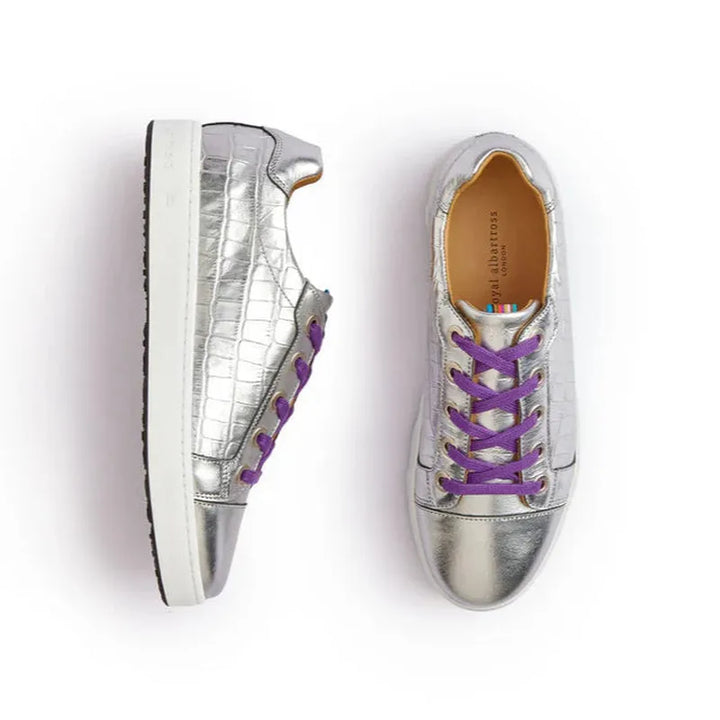 Royal Albartross Buckingham Shoe - Silver Croc