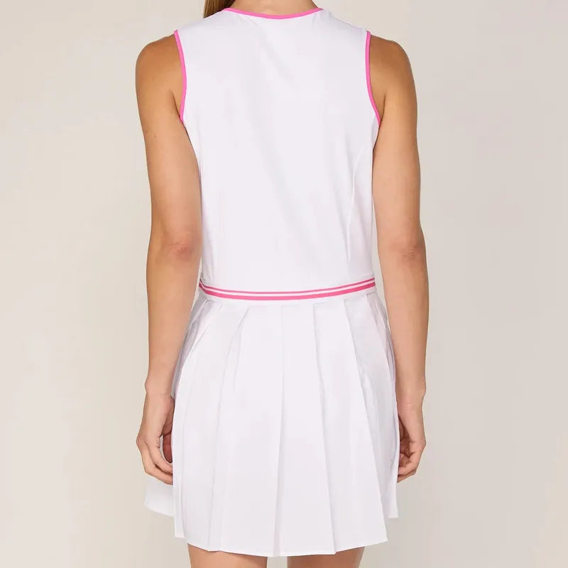 G Lifestyle Zip Dress - White/Pink