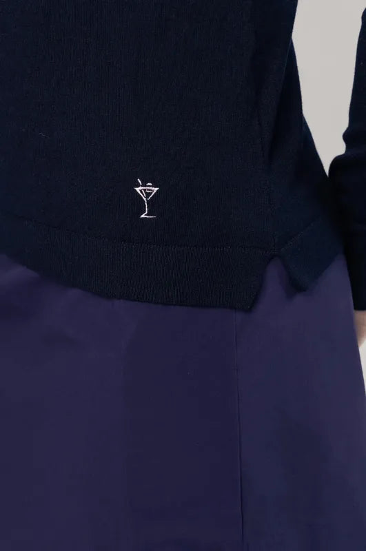 Golftini Olives Crew Neck Sweater - Navy