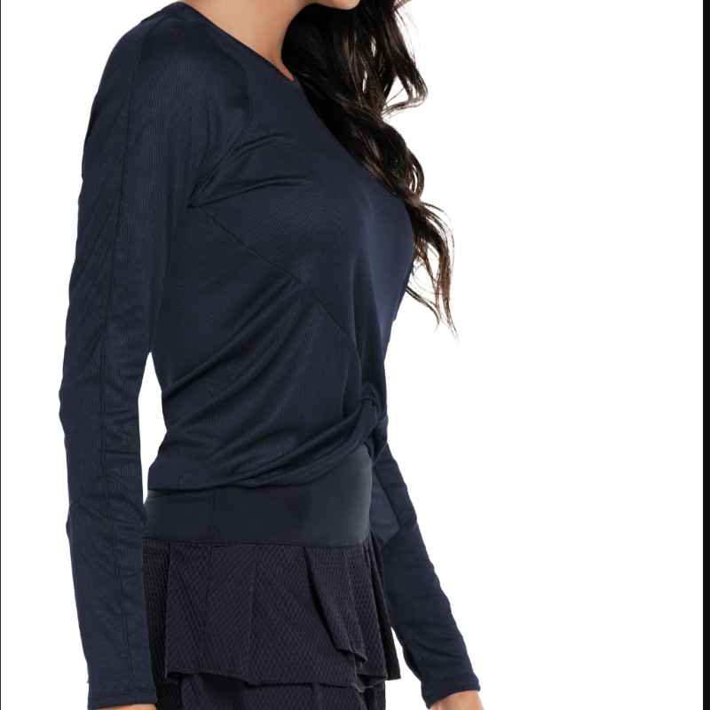 Lucky In Love Wrap It Up L/S Top - Navy