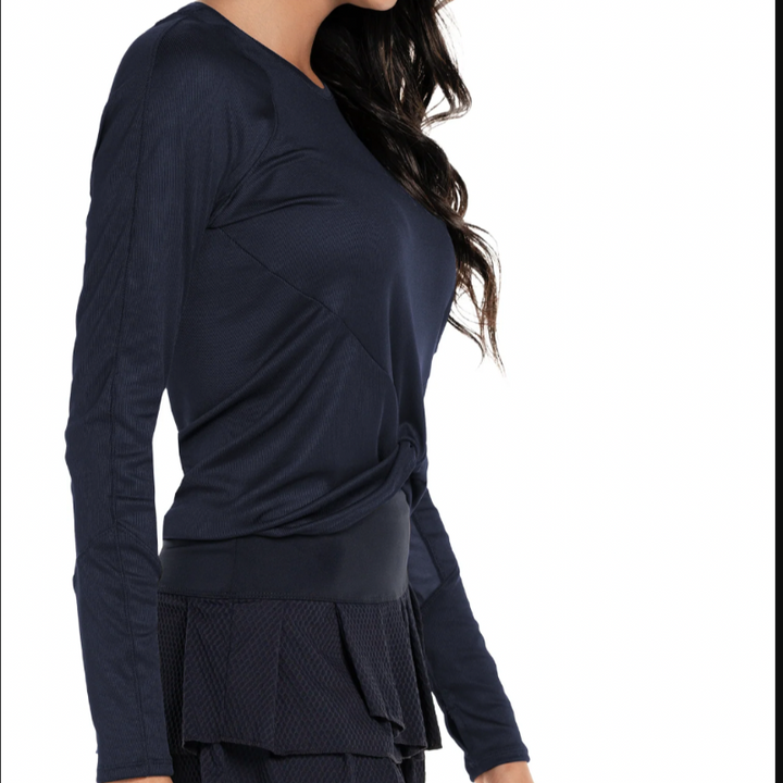 Lucky In Love Wrap It Up L/S Top - Navy