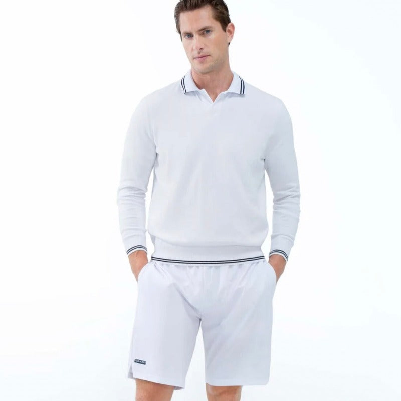 InPhorm Men's Classic V-Neck Sweater - White/Midnight