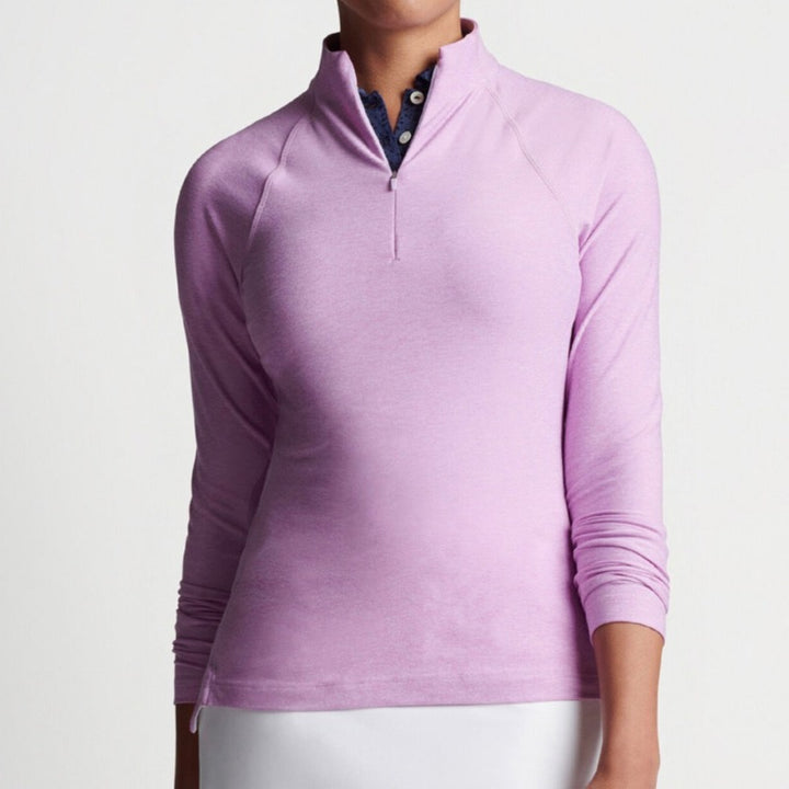 Peter Millar Melange Perth L/S Mock - Lavender