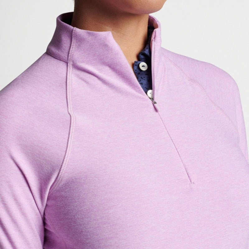 Peter Millar Melange Perth L/S Mock - Lavender