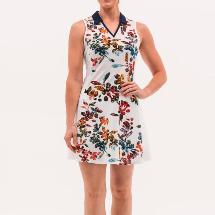 Foray Golf Core Dress (pockets)- White Floral