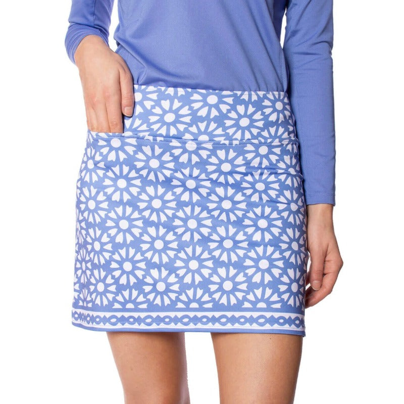 Golftini Gratitude Pull-On Skort - Blue/White Floral