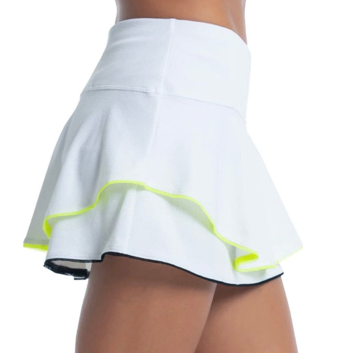 Lucky In Love Pique Flip Skort - White