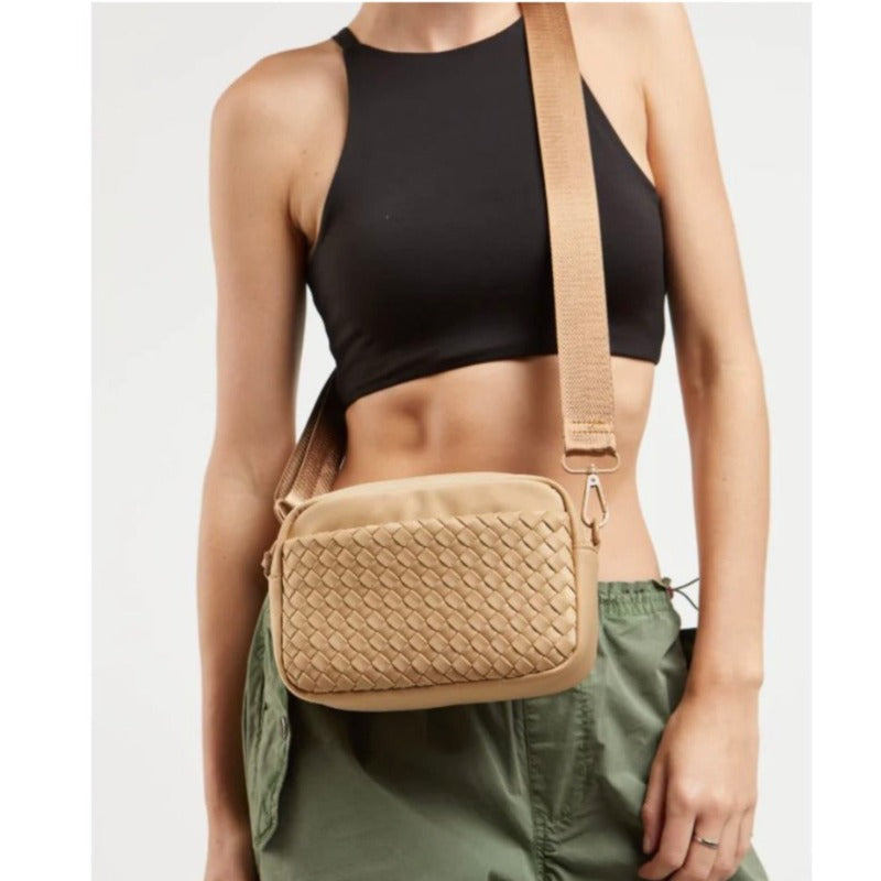 Sol and Selene Inspiration Woven Crossbody - Nude