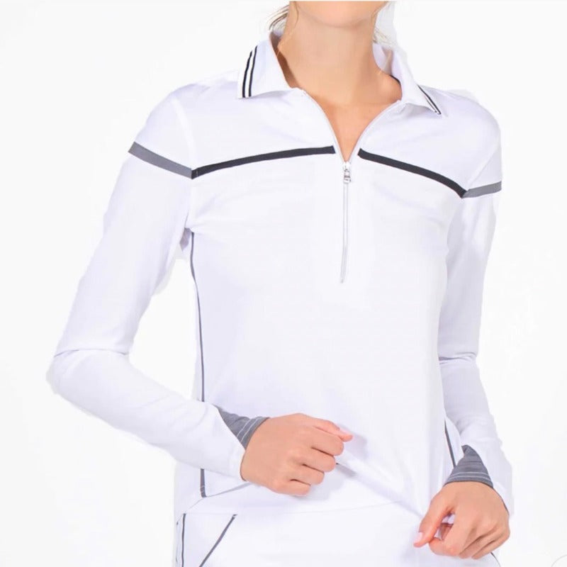 InPhorm Chloe L/S - White/Onyx combo