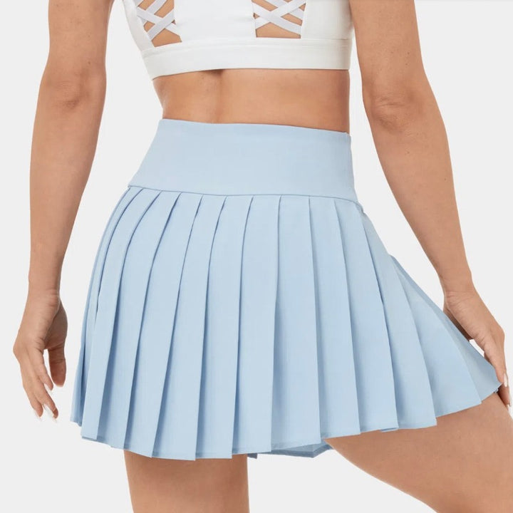 OC High Waisted Breezeful Pleated Skort - Ice Blue