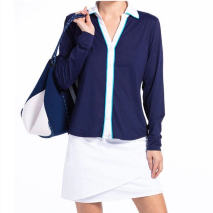 Kinona Class Act L/S Top - Navy