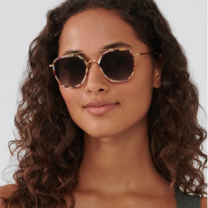 Krewe Austin Sunglasses - 24K Titanium/Capri