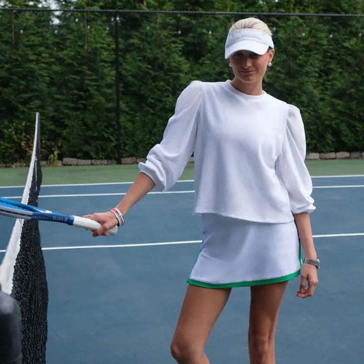 Club & Court Poppy Top - White