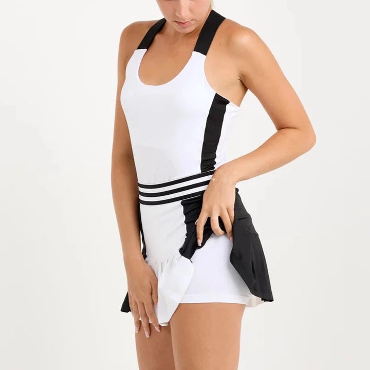 Sofibella Monochrome Hi-Waist Skort (14") - Black/White