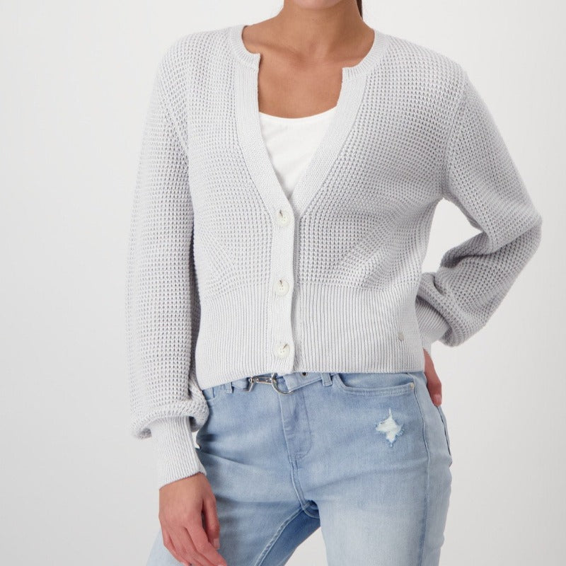 Monari Waffle Cardigan - Grey