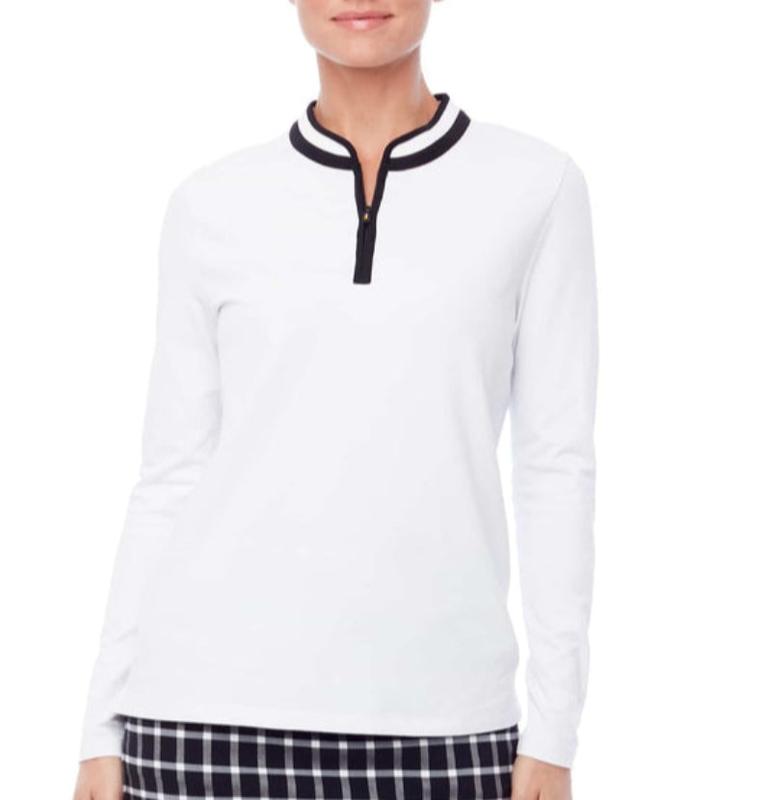 Swing Control L/S Mock - White/Black