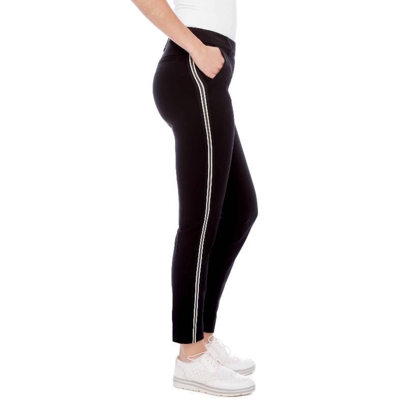 Swing Control Side Stripe Ponte Pants (30") - Black