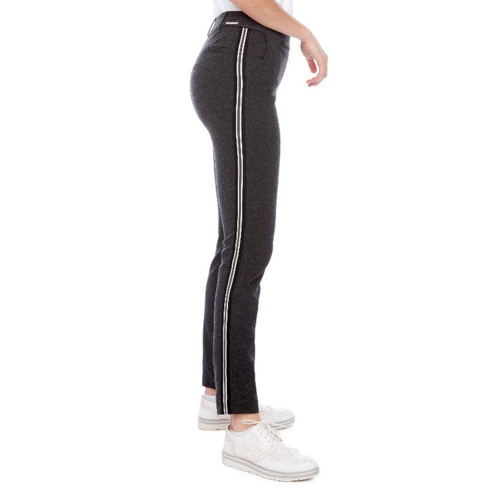 Swing Control Side Stripe Ponte Pants (30") - Charcoal