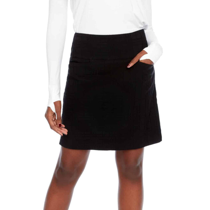 Swing Control Plaid Jacquard Skort (18") - Black