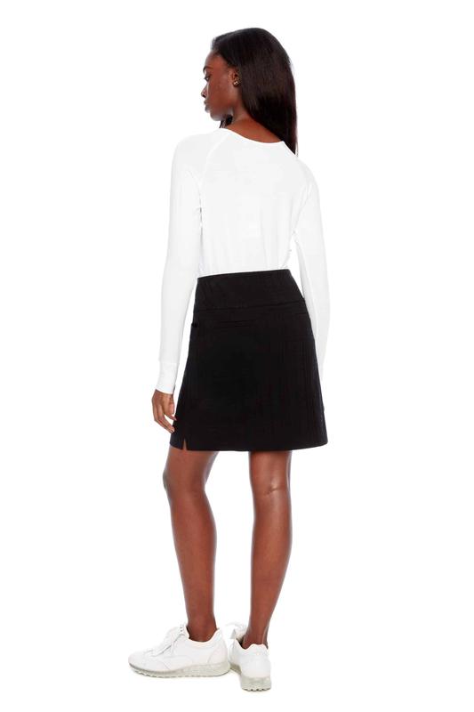 Swing Control Plaid Jacquard Skort (18") - Black