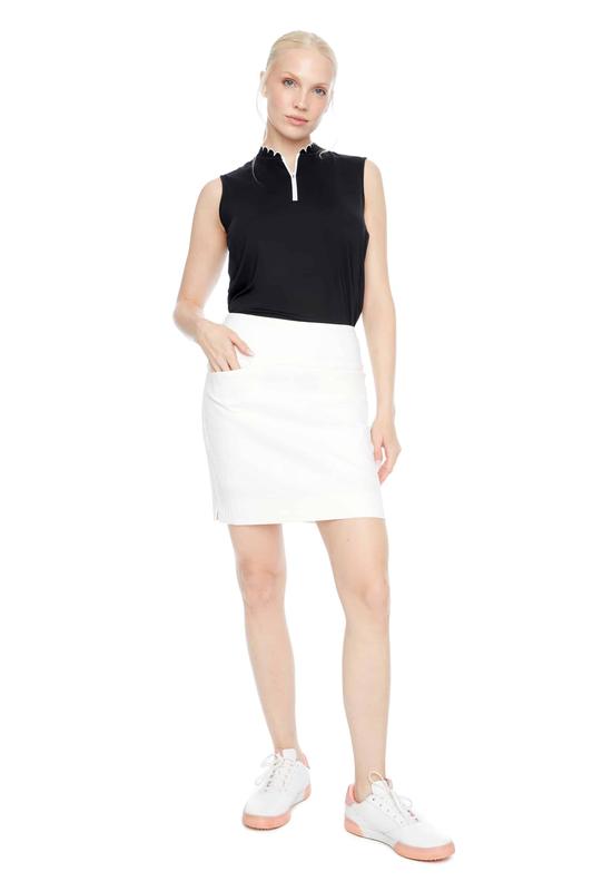 Swing Control Plaid Jacquard Skort (18") - White