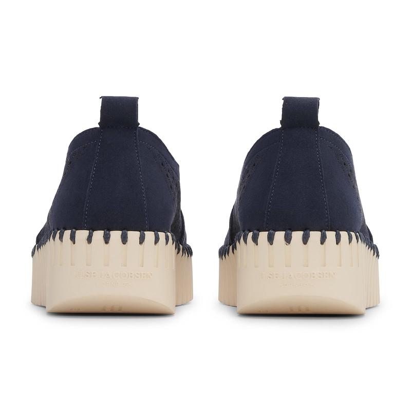 Ilse Jacobsen Tulip Slip On Platform - Navy/Ivory