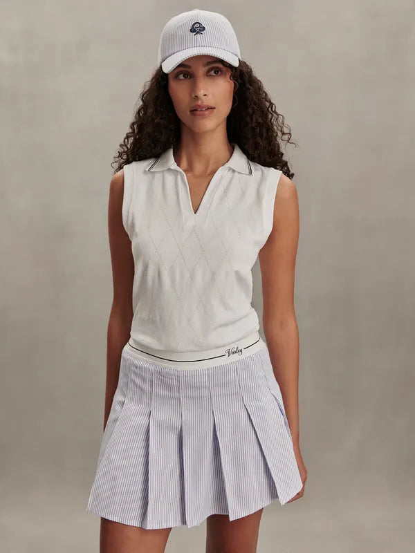 Varley Toyah Hi Rise Skort - Blue Stripe