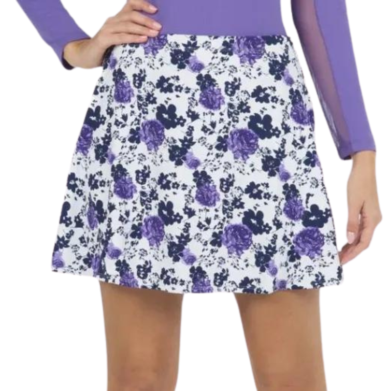 IBKUL Floral Swing Skort - Purple Floral