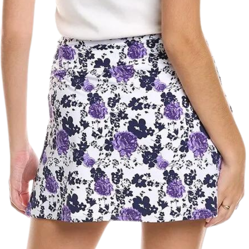 IBKUL Floral Swing Skort - Purple Floral