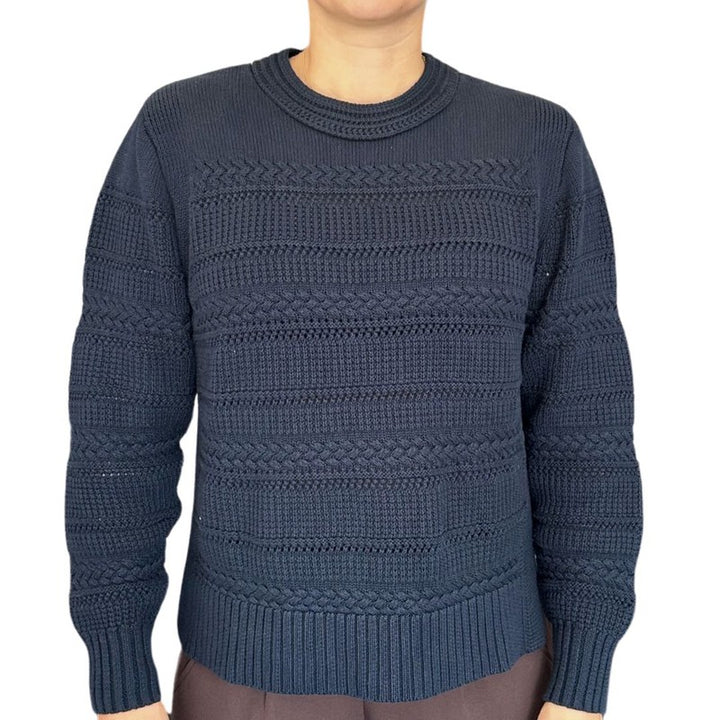 Autumn Cashmere Cable Sweater - Navy