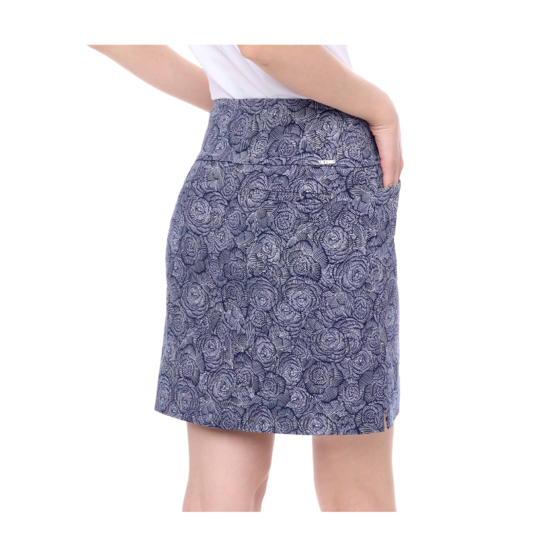 Swing Control Navy Roses Skort - Navy/White