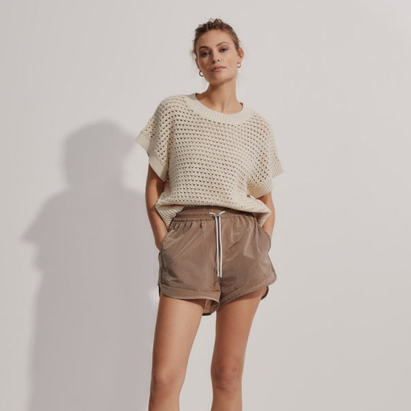 Varley Julianna S/S Knit Top - Birch