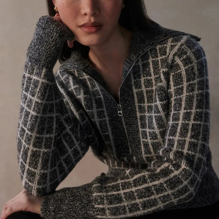 Varley Furley Zip Sweater - Charcoal Marl