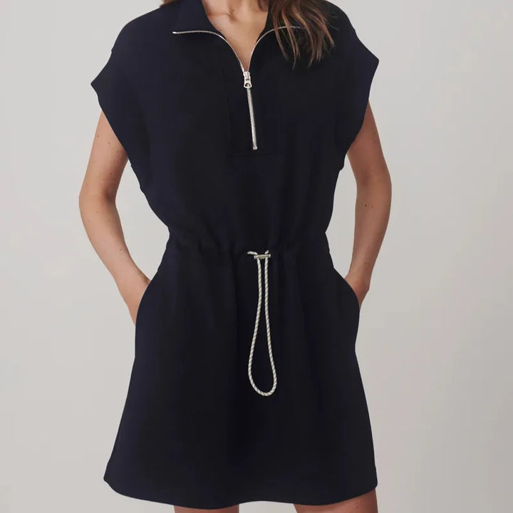 Varley Avaya Zip Dress - Navy