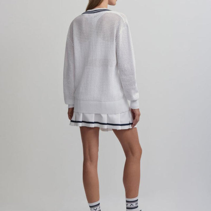 Varley Hadley Sweater - White/Blue Nights