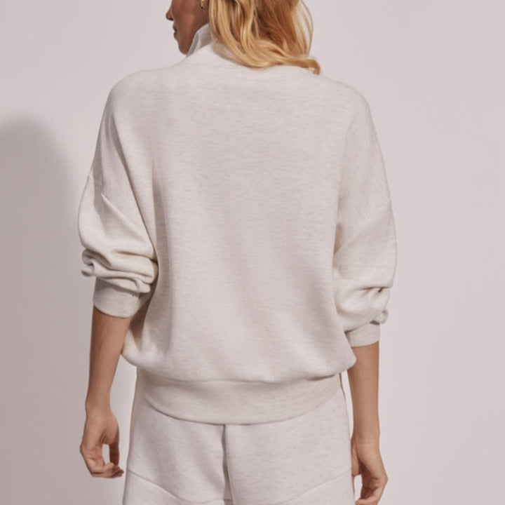 Varley Hawley Zip Sweat - Ivory Marl
