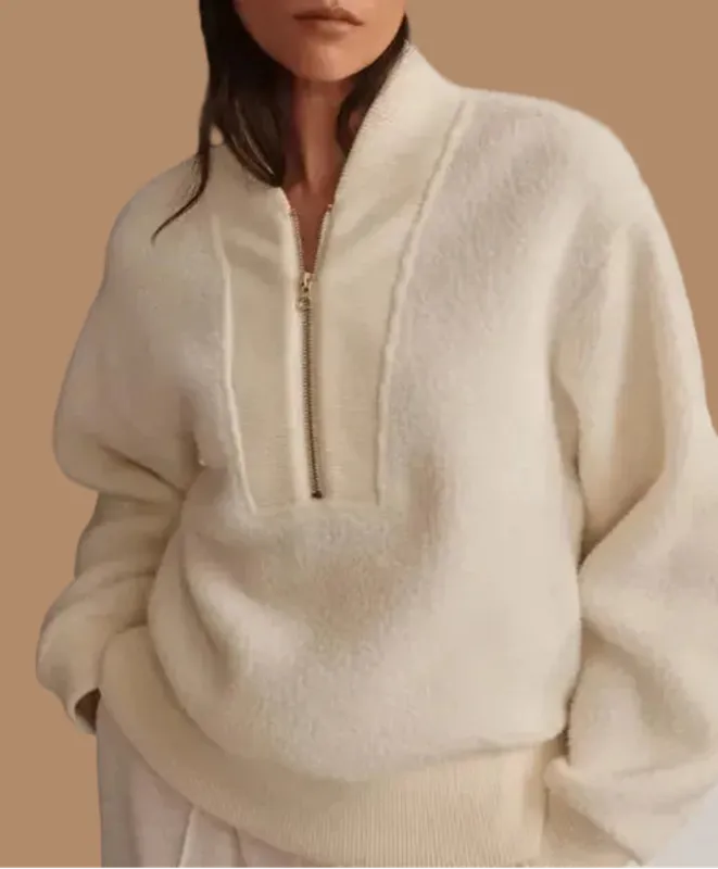 Varley Mumford Zip Fleece - Egret