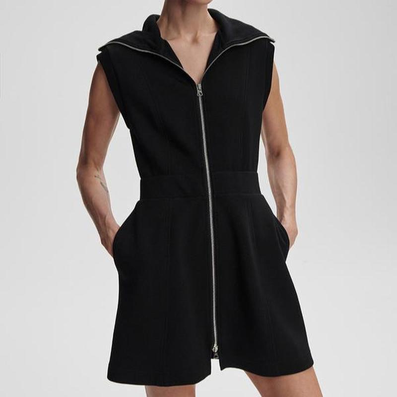 Varley Rebecca Zip Dress - Black